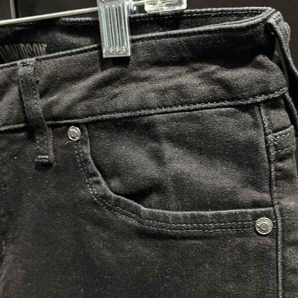 Harley Davidson High Rise skinny black denim Jeans,5 pocket,zip front,logo patch - Picture 4 of 11